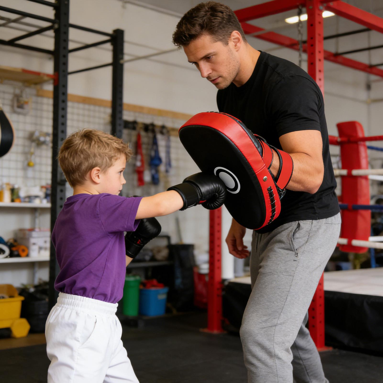 Home Gym Kids - PU Deri Boks Pedleri Kavisli Tekme