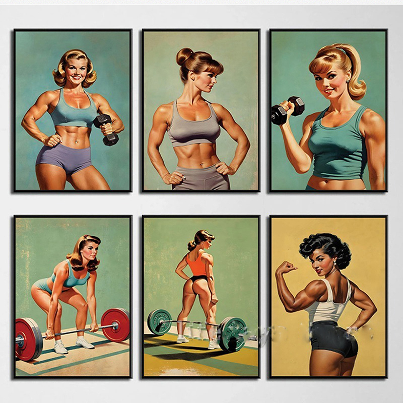 Home Gym On Wall - Poster ve baskı tuval boyama vücut