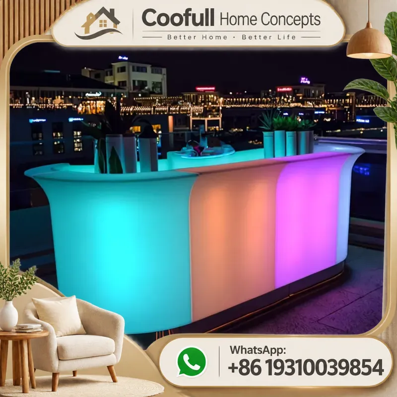 Home Gym Rental - Taşınabilir LED Işıklı Bar Tezgahı Masası