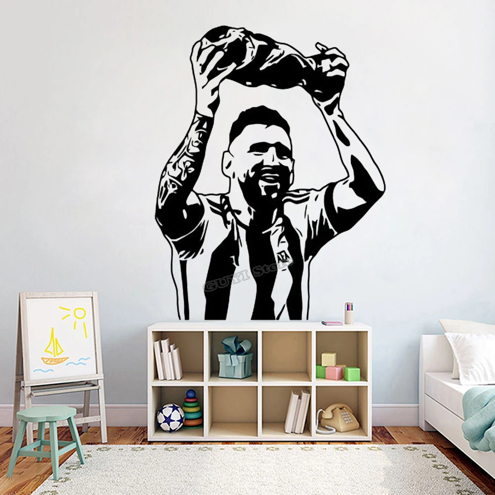 Home Gym On Wall - Messi Duvar Sticker Vinil Çıkartması Futbol