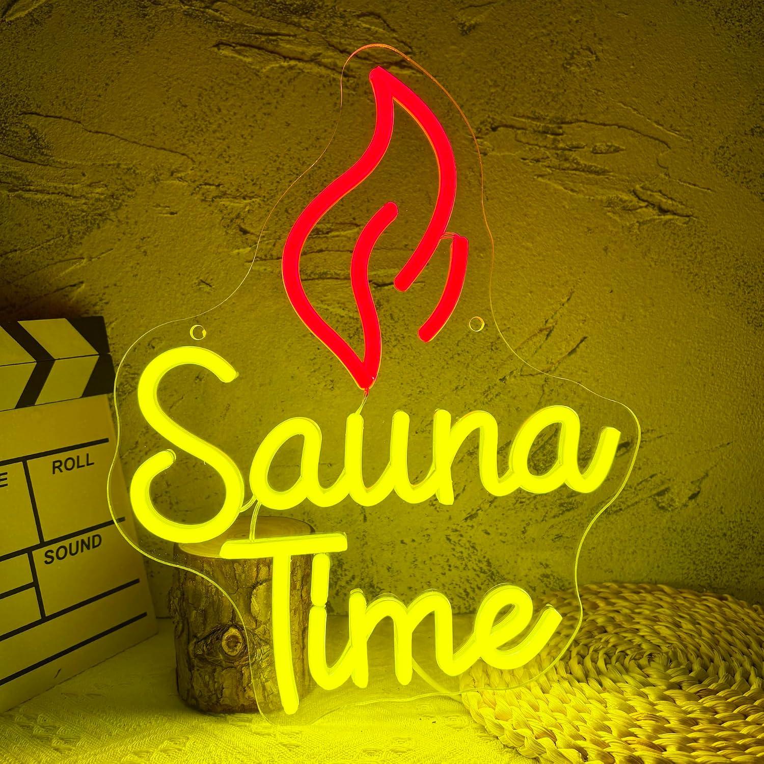 Sauna Home Gym - Sauna Zamanı Neon Tabela USB Kısılabilir